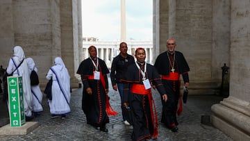 Cardinal Pierbattista Pizzaballa departs a general congregation meeting ahead of the conclave to elect the next pope, as seen from Rome, Italy, May 5, 2025. REUTERS/Murad Sezer