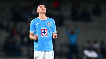 Andres Montano of Cruz Azul during the round one second leg match between Cruz Azul and Real Hope as part of the CONCACAF Champions Cup 2025, at Olimpico Universitario Stadium on February 11, 2025 in Mexico City, Mexico.
