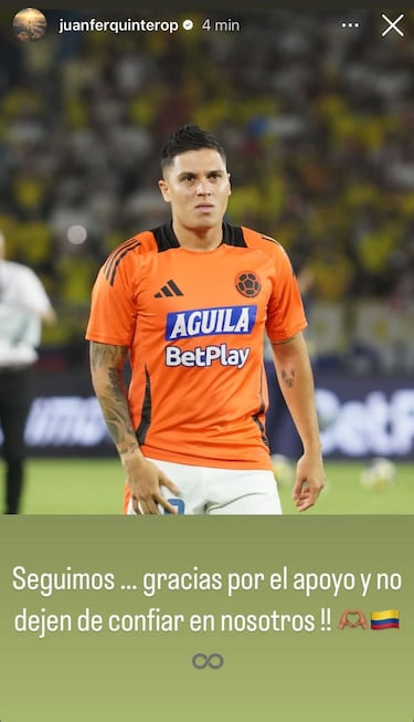 Juanfer Quintero se pronuncia tras no jugar ante Brasil y Paraguay