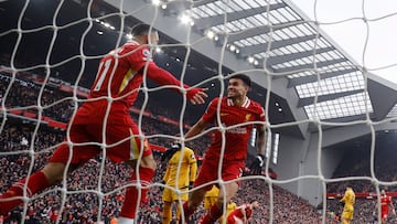 First half goals from Luis Diaz and Mo Salah puts the Reds in control against Wolves but a wonderful Matheus Cunha strike ensured a jittery finish.