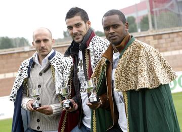 Bruno, Moya y Miguel, exjugadores del Valencia, posaron para AS vestidos de los tres Reyes Magos en 2010.