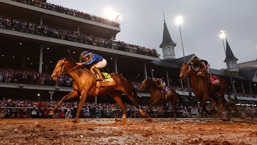 Sovereignty crossed the line first out of a 19-horse field at Churchill Downs to win the 151st edition of the Kentucky Derby.