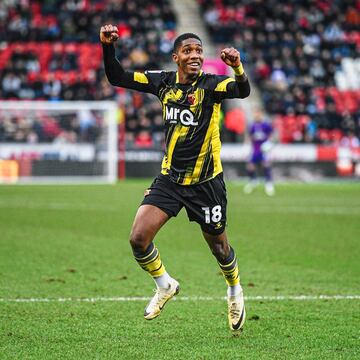 El joven colombiano incrementa su protagonismo con Watford, al que puso a celebrar recientemente con dos golazos en partidos consecutivos.