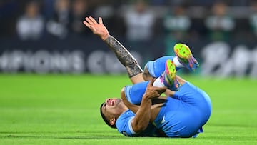 Gabriel Fernandez of Cruz Azul during the Semi-Finals second leg match between Cruz Azul and Tigres UANL as part of the CONCACAF Champions Cup 2025, at Olimpico Universitario Stadium on May 01, 2025 in Mexico City, Mexico.