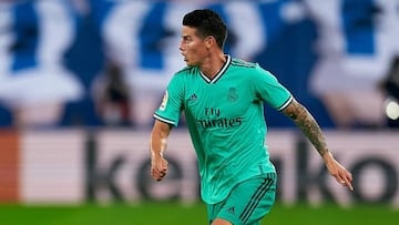 James Rodríguez durante un partido con el Real Madrid.