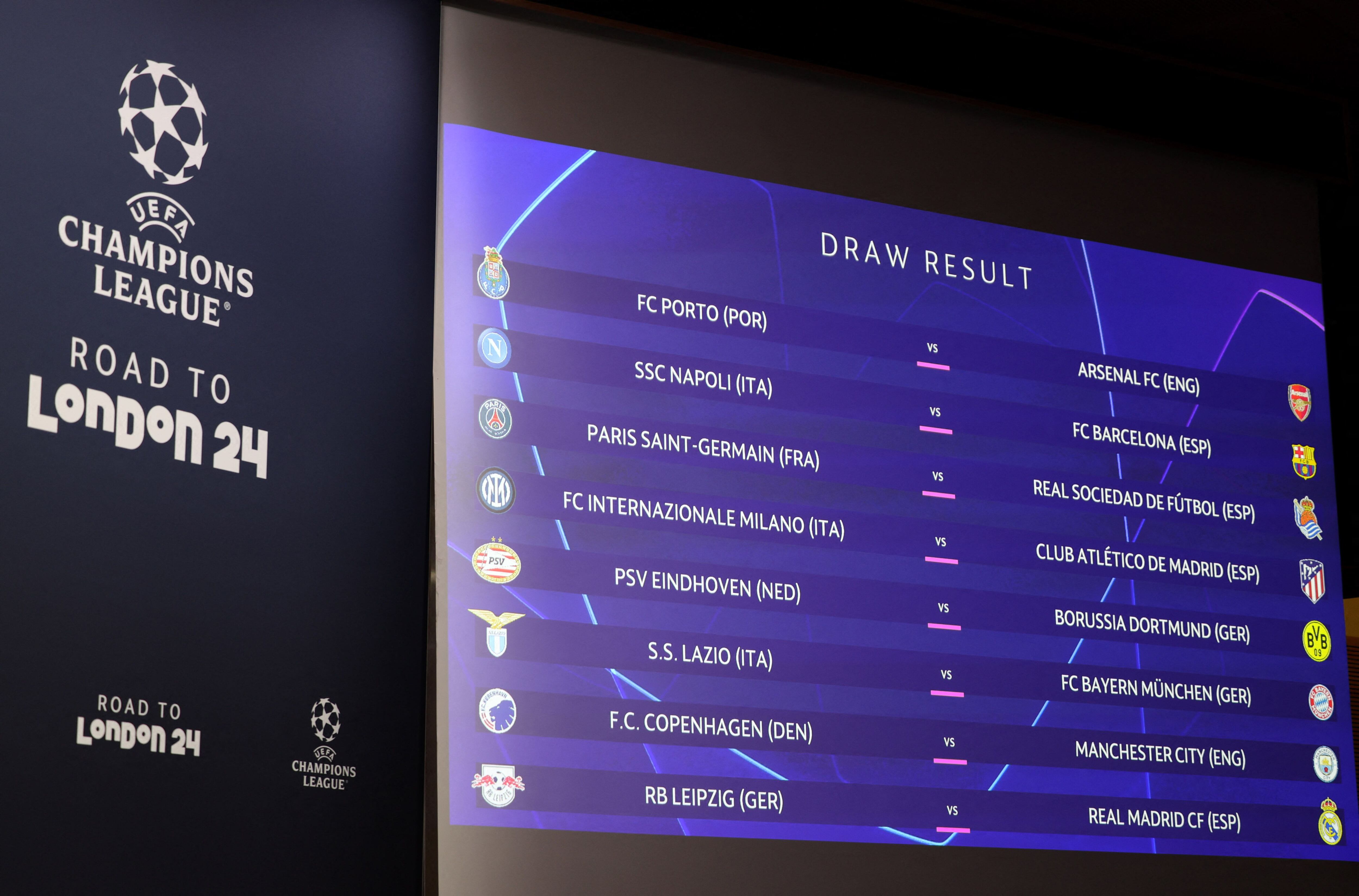 Leipzig-Madrid, Nápoles-Barça, Inter-Atleti y PSG-Real